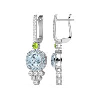 Art-Deco Dangling Halo Earrings
