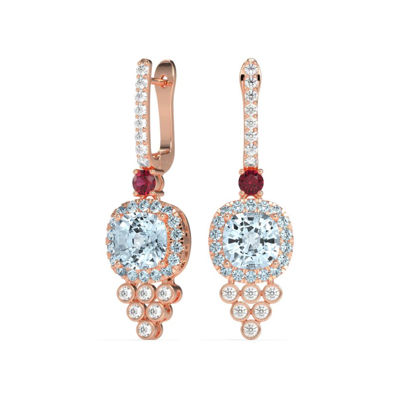 Art-Deco Dangling Halo Earrings
