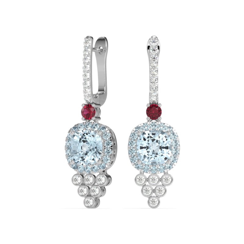 Art-Deco Dangling Halo Earrings