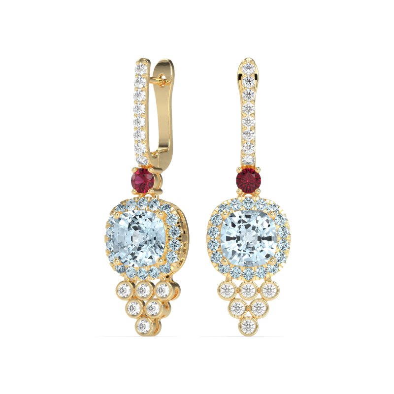Art-Deco Dangling Halo Earrings