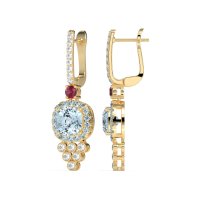 Art-Deco Dangling Halo Earrings