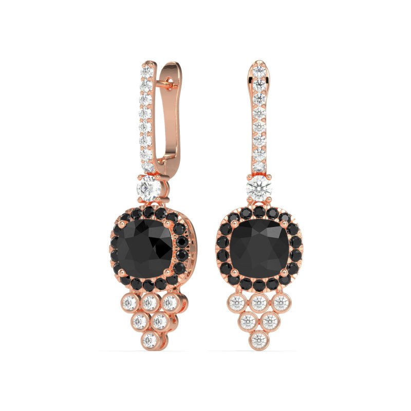 Art-Deco Dangling Halo Earrings