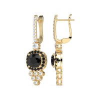 Art-Deco Dangling Halo Earrings