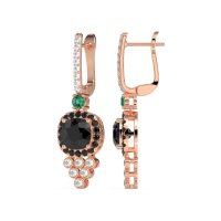 Art-Deco Dangling Halo Earrings