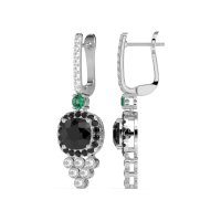 Art-Deco Dangling Halo Earrings