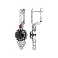 Art-Deco Dangling Halo Earrings