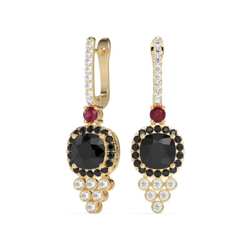 Art-Deco Dangling Halo Earrings