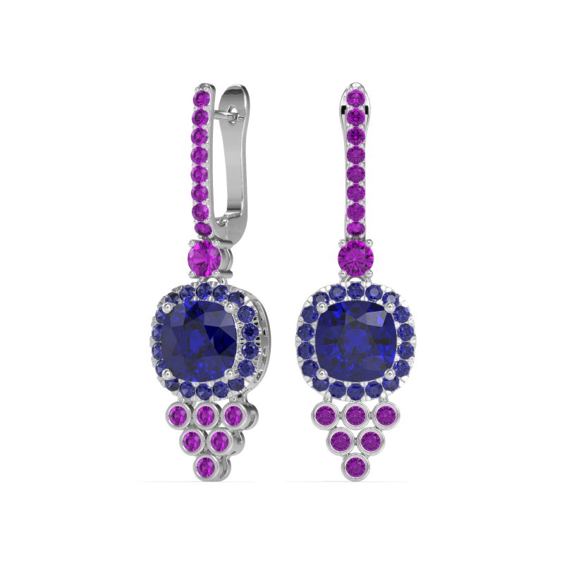 Art-Deco Dangling Halo Earrings