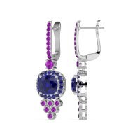 Art-Deco Dangling Halo Earrings