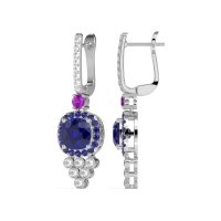 Art-Deco Dangling Halo Earrings