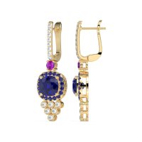 Art-Deco Dangling Halo Earrings