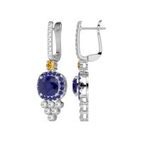 Art-Deco Dangling Halo Earrings