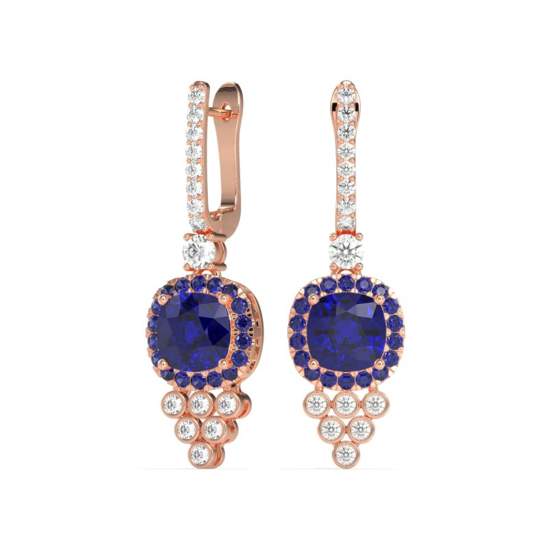 Art-Deco Dangling Halo Earrings