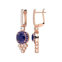 Art-Deco Dangling Halo Earrings