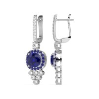 Art-Deco Dangling Halo Earrings