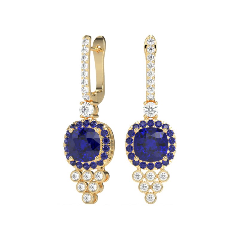 Art-Deco Dangling Halo Earrings