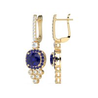 Art-Deco Dangling Halo Earrings