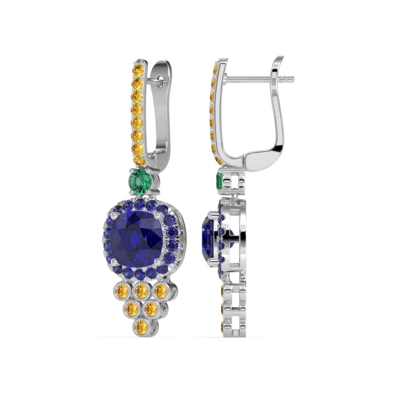Art-Deco Dangling Halo Earrings