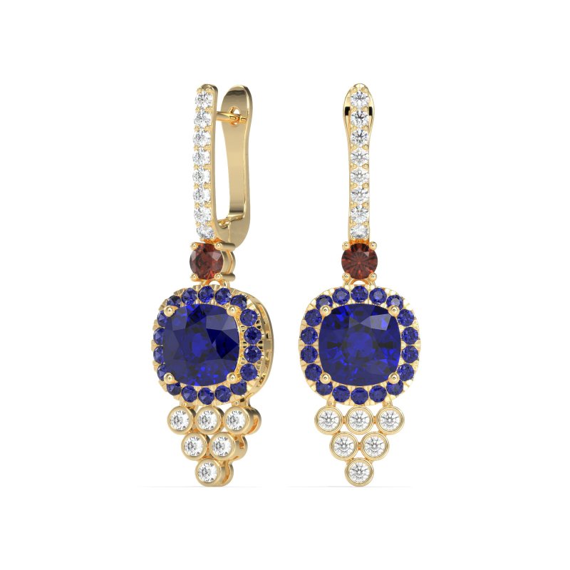 Art-Deco Dangling Halo Earrings