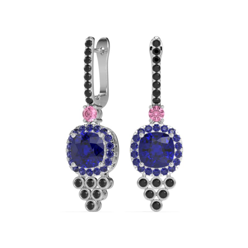 Art-Deco Dangling Halo Earrings