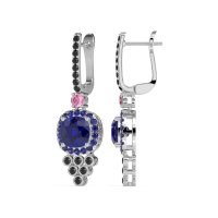 Art-Deco Dangling Halo Earrings