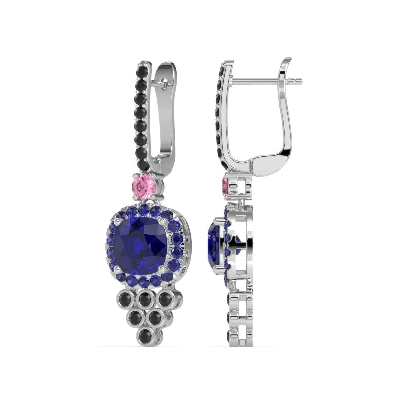 Art-Deco Dangling Halo Earrings