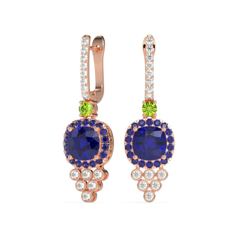 Art-Deco Dangling Halo Earrings