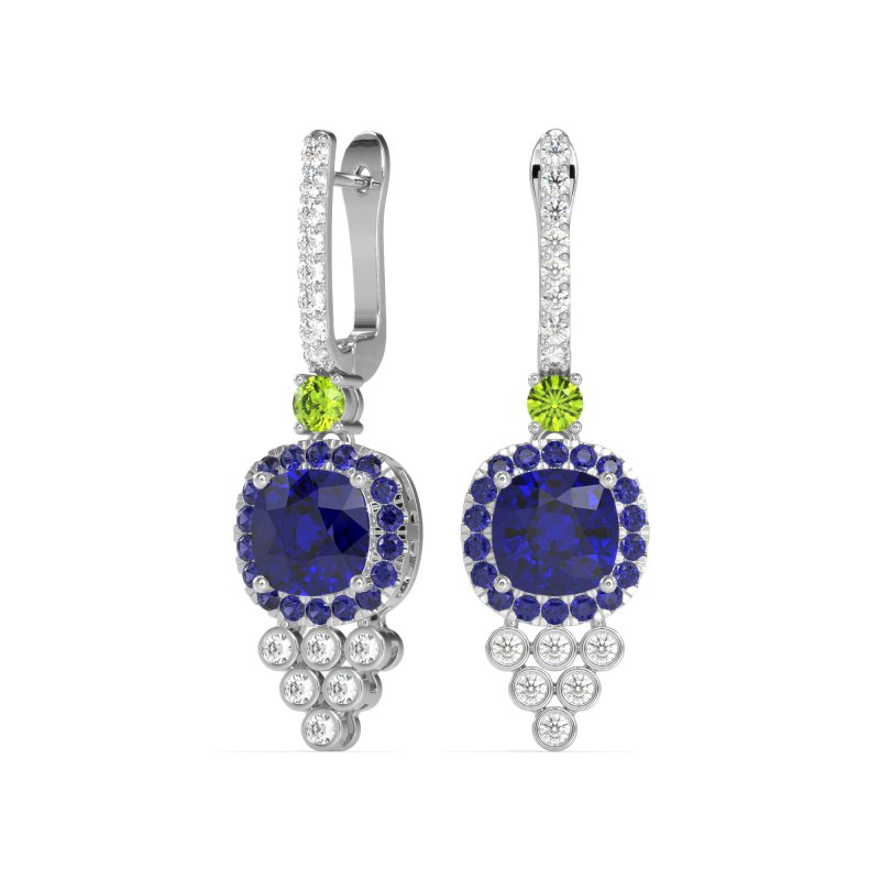 Art-Deco Dangling Halo Earrings