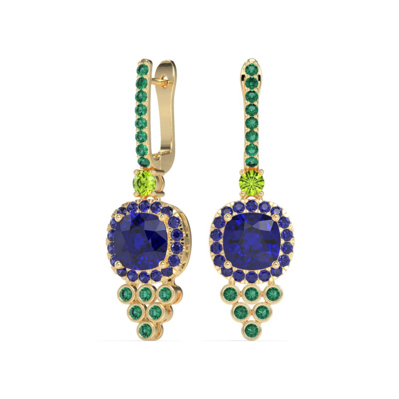 Art-Deco Dangling Halo Earrings