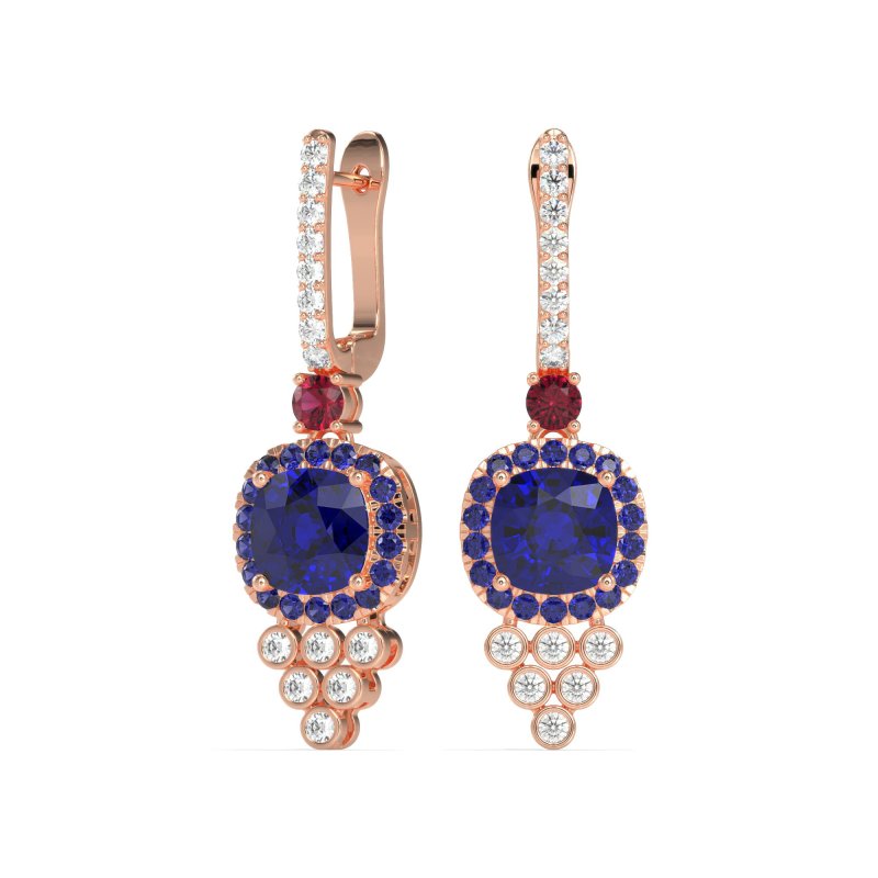 Art-Deco Dangling Halo Earrings