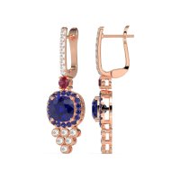 Art-Deco Dangling Halo Earrings