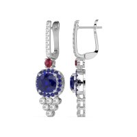 Art-Deco Dangling Halo Earrings