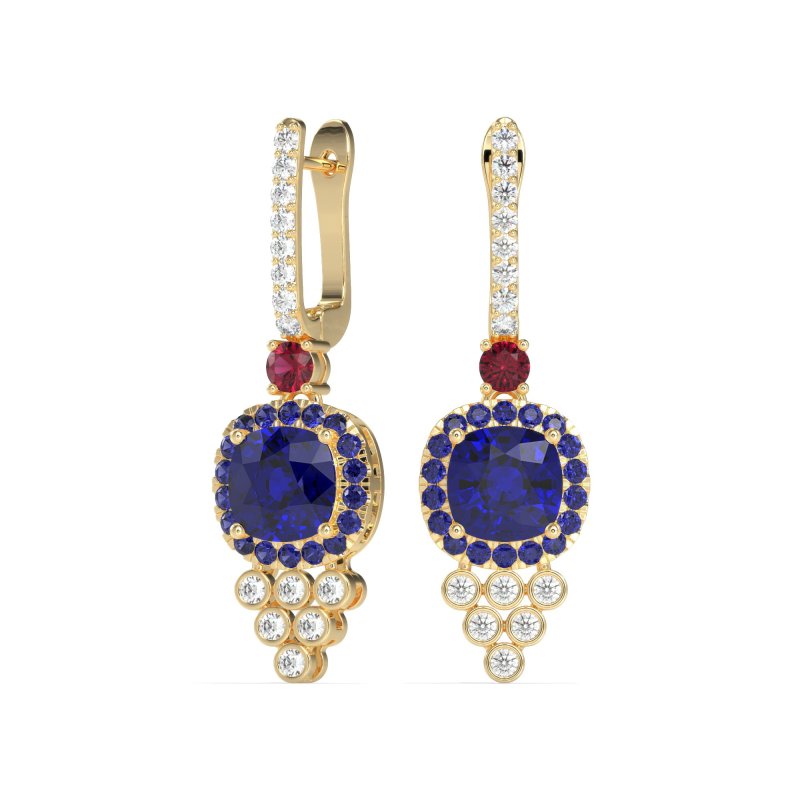 Art-Deco Dangling Halo Earrings