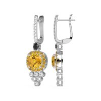 Art-Deco Dangling Halo Earrings