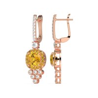 Art-Deco Dangling Halo Earrings