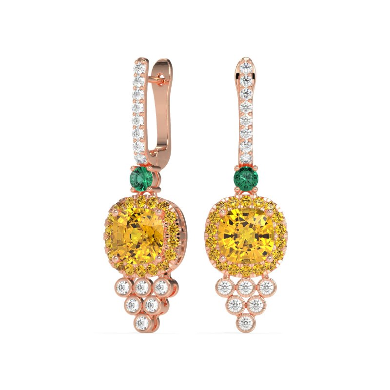 Art-Deco Dangling Halo Earrings
