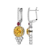 Art-Deco Dangling Halo Earrings