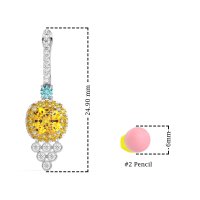 Art-Deco Dangling Halo Earrings