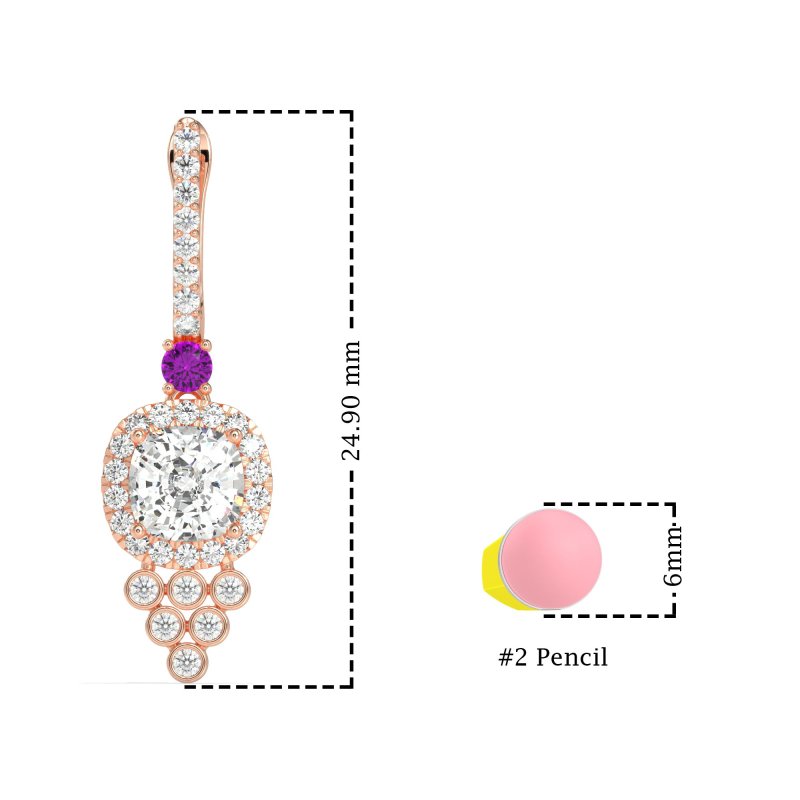 Art-Deco Dangling Halo Earrings