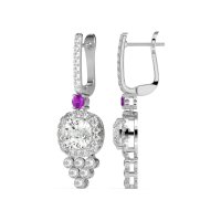 Art-Deco Dangling Halo Earrings