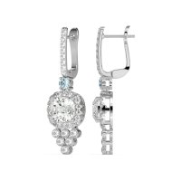 Art-Deco Dangling Halo Earrings