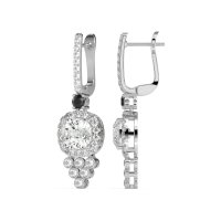 Art-Deco Dangling Halo Earrings
