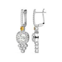 Art-Deco Dangling Halo Earrings