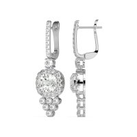 Art-Deco Dangling Halo Earrings