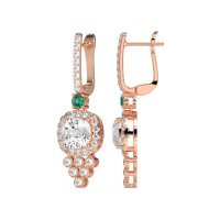 Art-Deco Dangling Halo Earrings