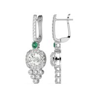 Art-Deco Dangling Halo Earrings