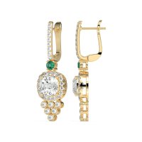 Art-Deco Dangling Halo Earrings