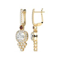 Art-Deco Dangling Halo Earrings