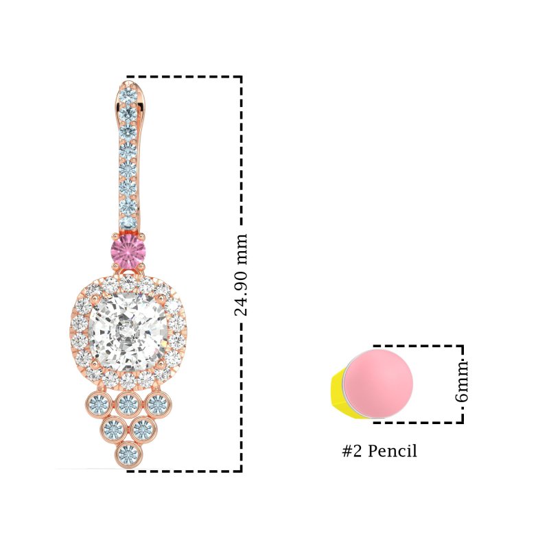 Art-Deco Dangling Halo Earrings