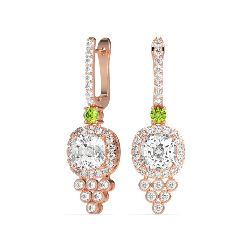 Art-Deco Dangling Halo Earrings